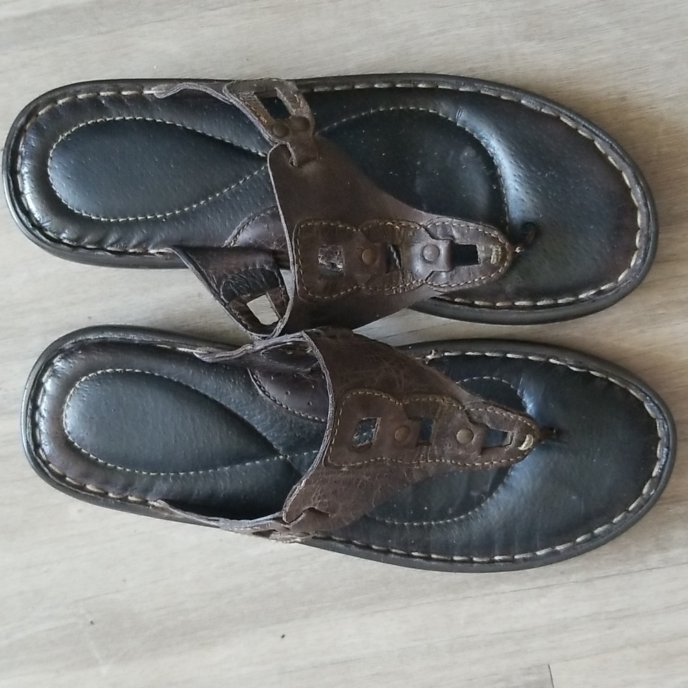 Born Hand Crafted Brown Leather Padded Slip Mule Size 8